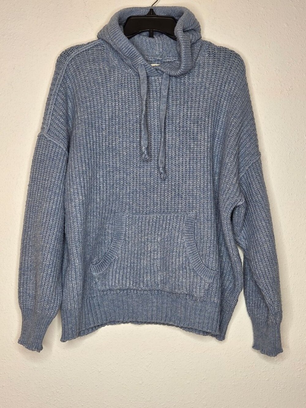 American Eagle Oversized Chunky Ribbed Knit Hoodie Sweater Medium - Picture 1 of 7